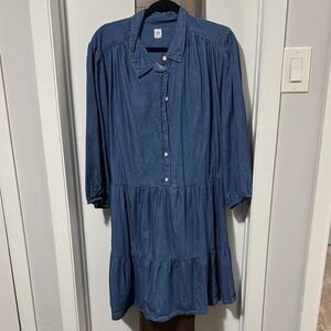 Blue Button-Up Dress